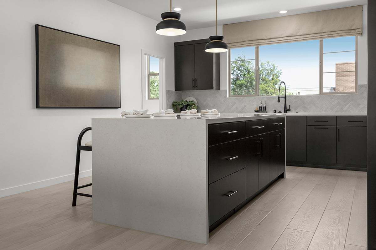 Plan 1603 Modeled - Waterfall kitchen island
