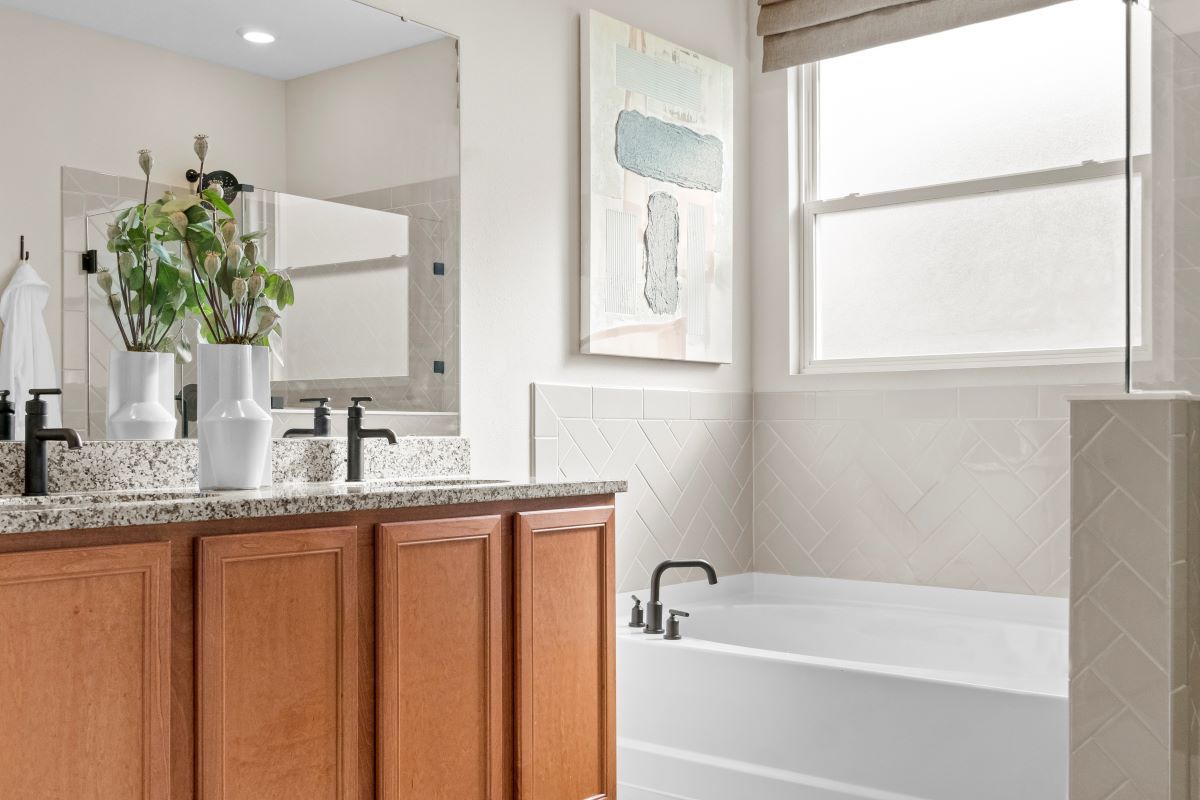 Plan 2148 Modeled - Tub and separate shower at primary bath