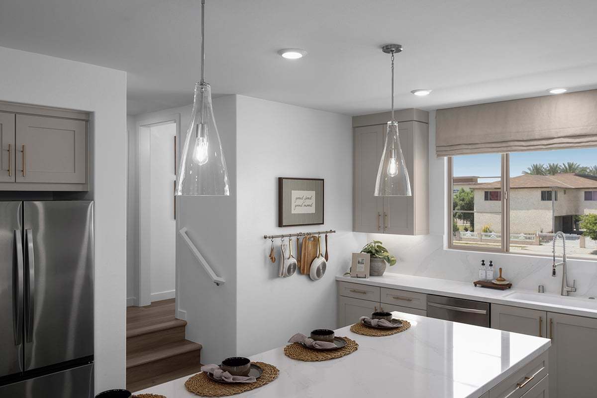 Plan 1718 Modeled - Pendant lighting over island