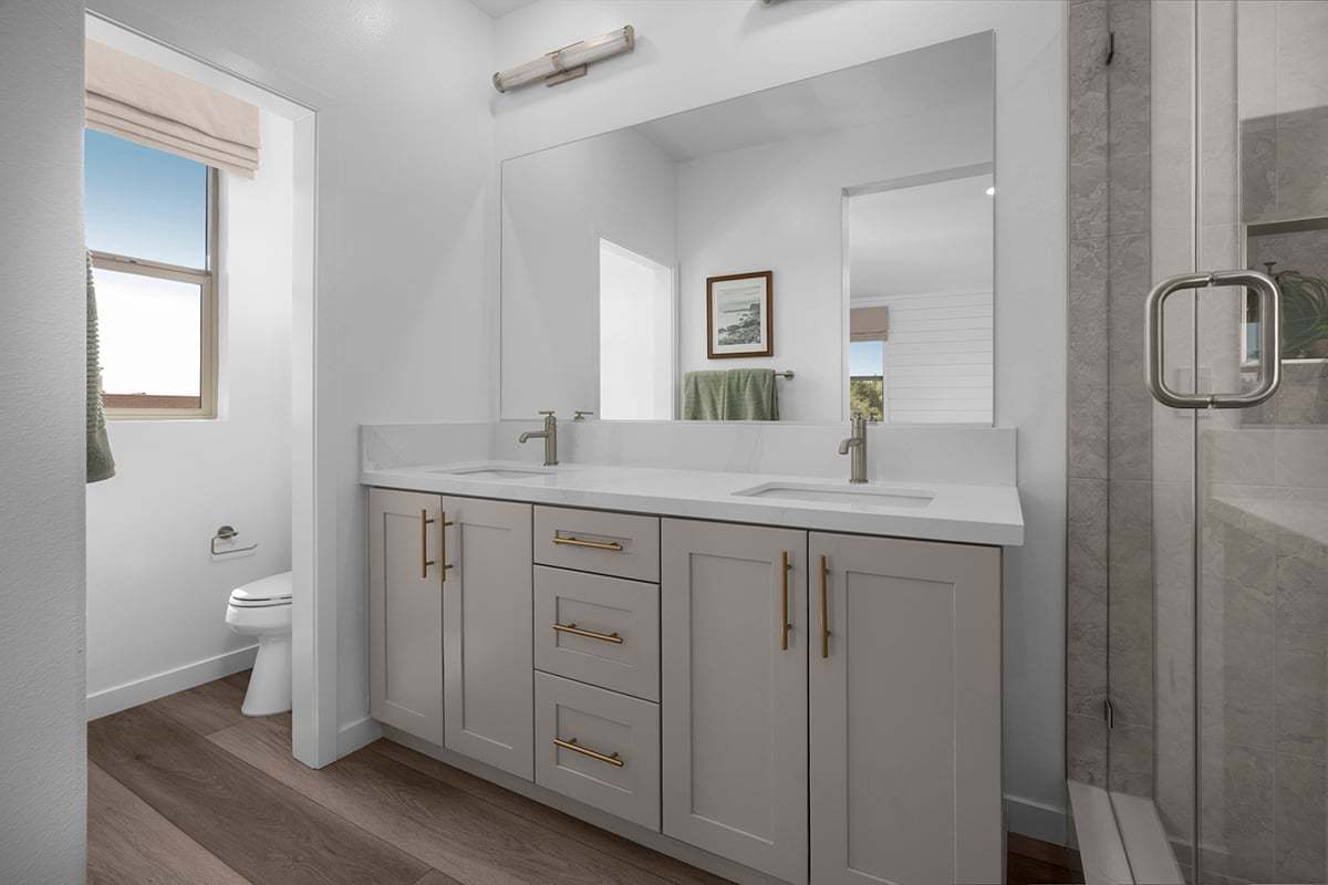Plan 1718 Modeled - Dual-sink vanity at primary bath
