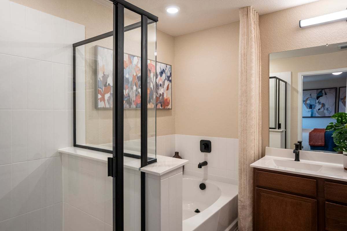 Plan 1389 Modeled - Tub and separate shower at primary bath