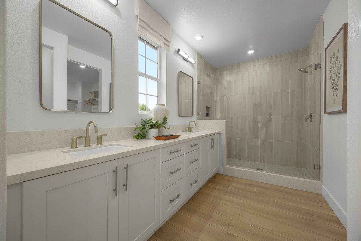 Plan 2428 Modeled - Dual-sink vanity at primary bath