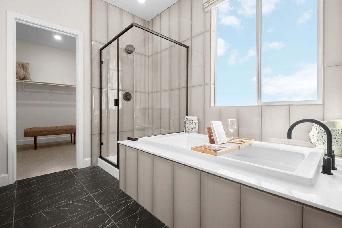Plan 2378 Modeled - Tub and separate shower at primary bath