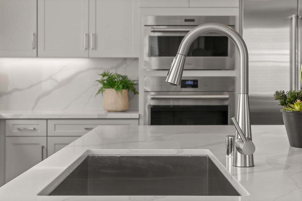 Plan 2212 Modeled - Optional high-arc spot-resistant stainless steel kitchen faucet