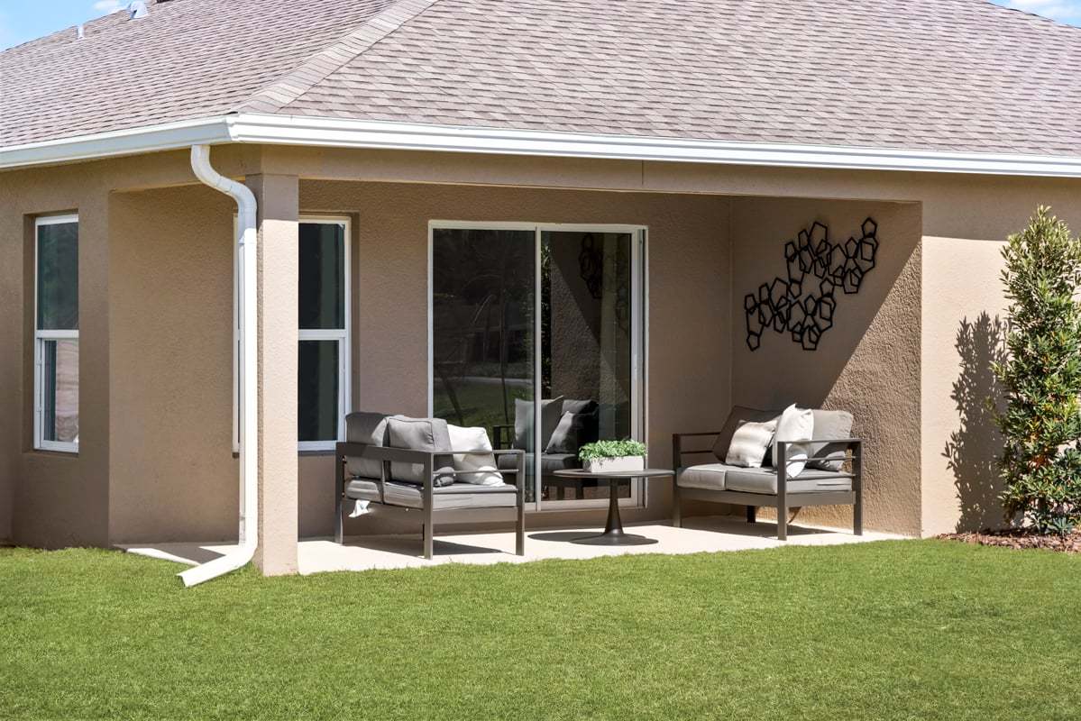 Plan 1989 Modeled - Covered patio