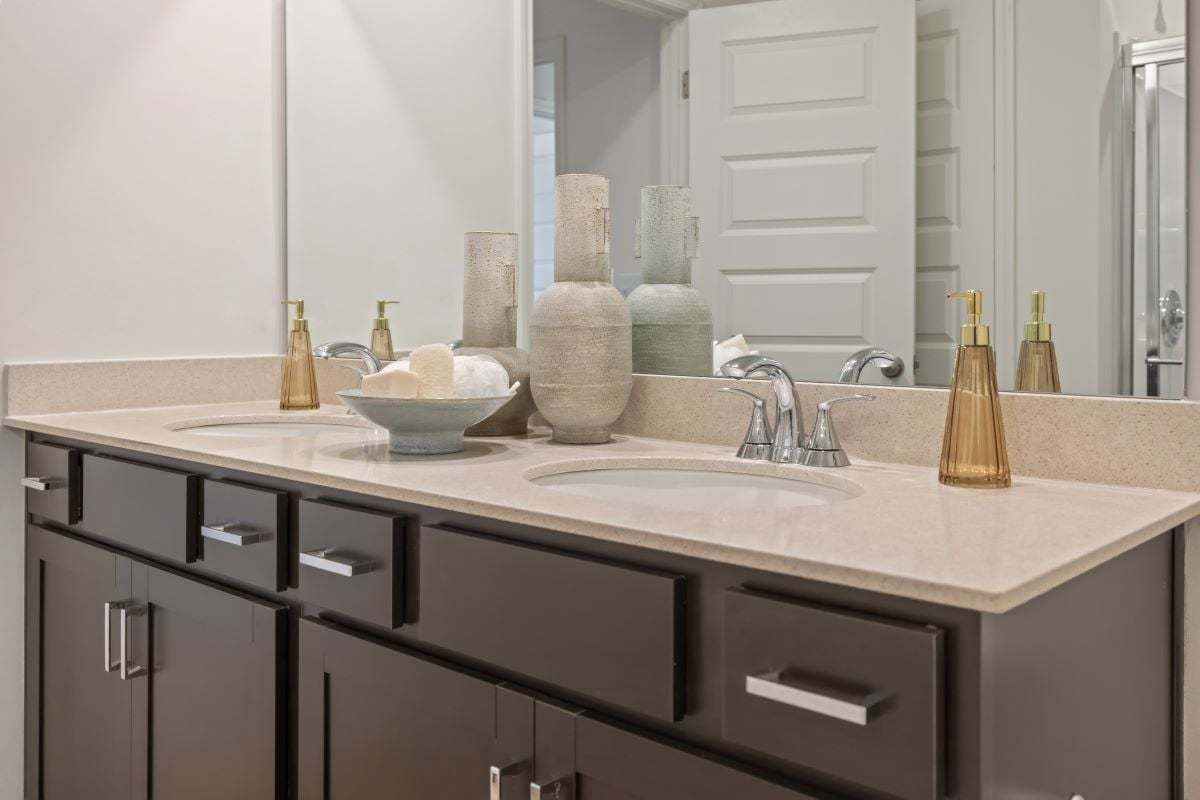 Plan 1808 Modeled - Dual-sink vanity at primary bath
