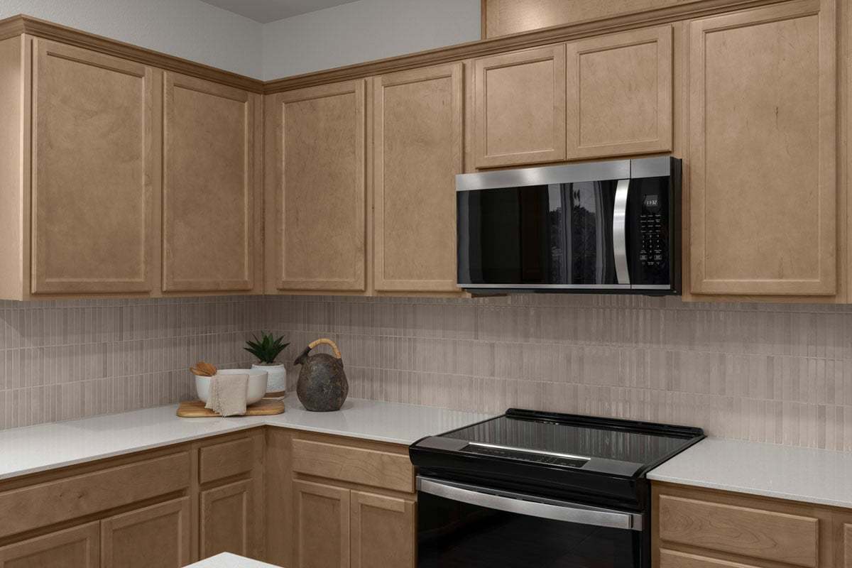 Plan 2016 Modeled - Recessed-panel stained birch cabinetry