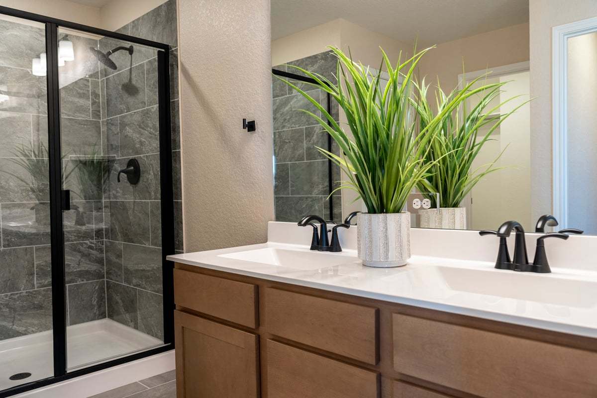 Plan 1772 Modeled - Dual-sink vanity at primary bath