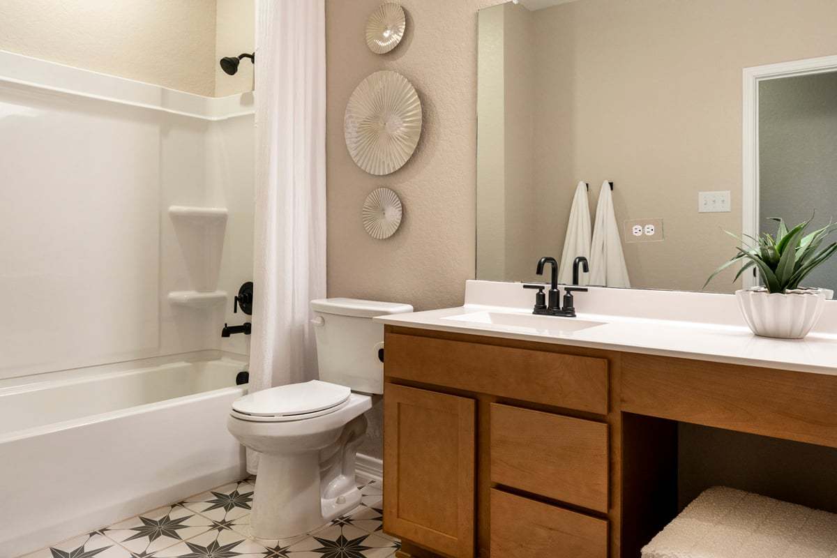 Plan 1889 Modeled - Extended vanity with knee space at bath 2
