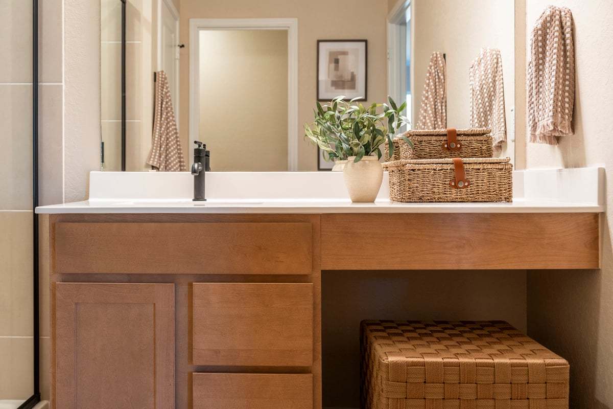 Plan 2328 Modeled - Optional vanity with knee space at primary bath