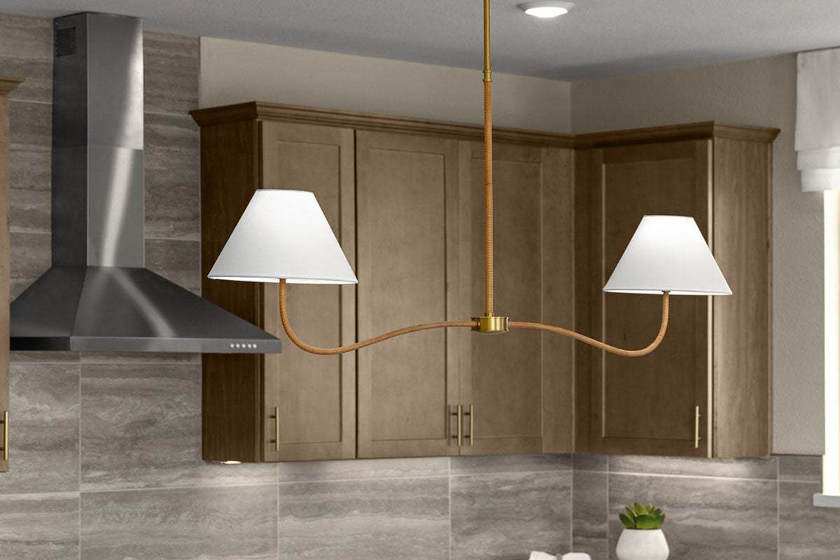 Plan 2000 Modeled - Pendant light fixtures at kitchen