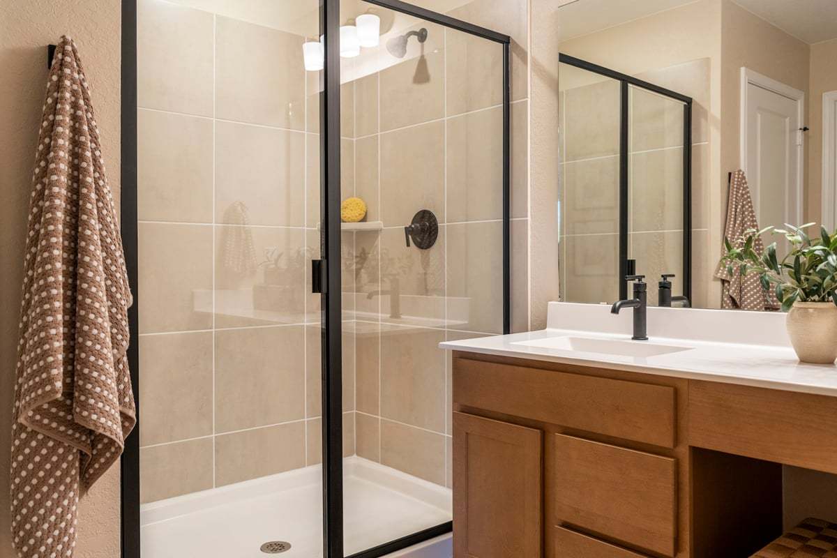 Plan 2328 Modeled - Optional shower with tile surround at primary bath