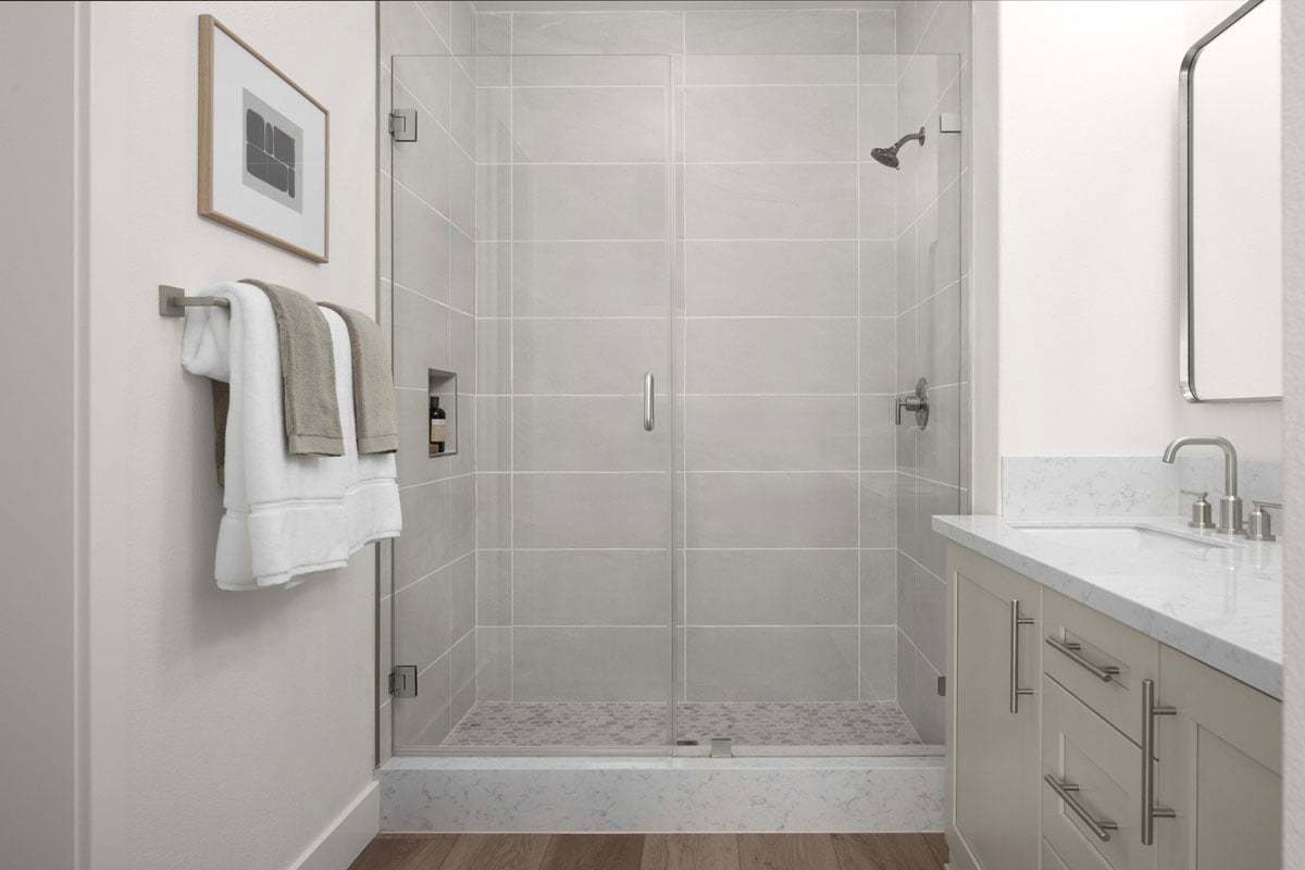 Plan 1834 Modeled - Upgraded shower at primary bath