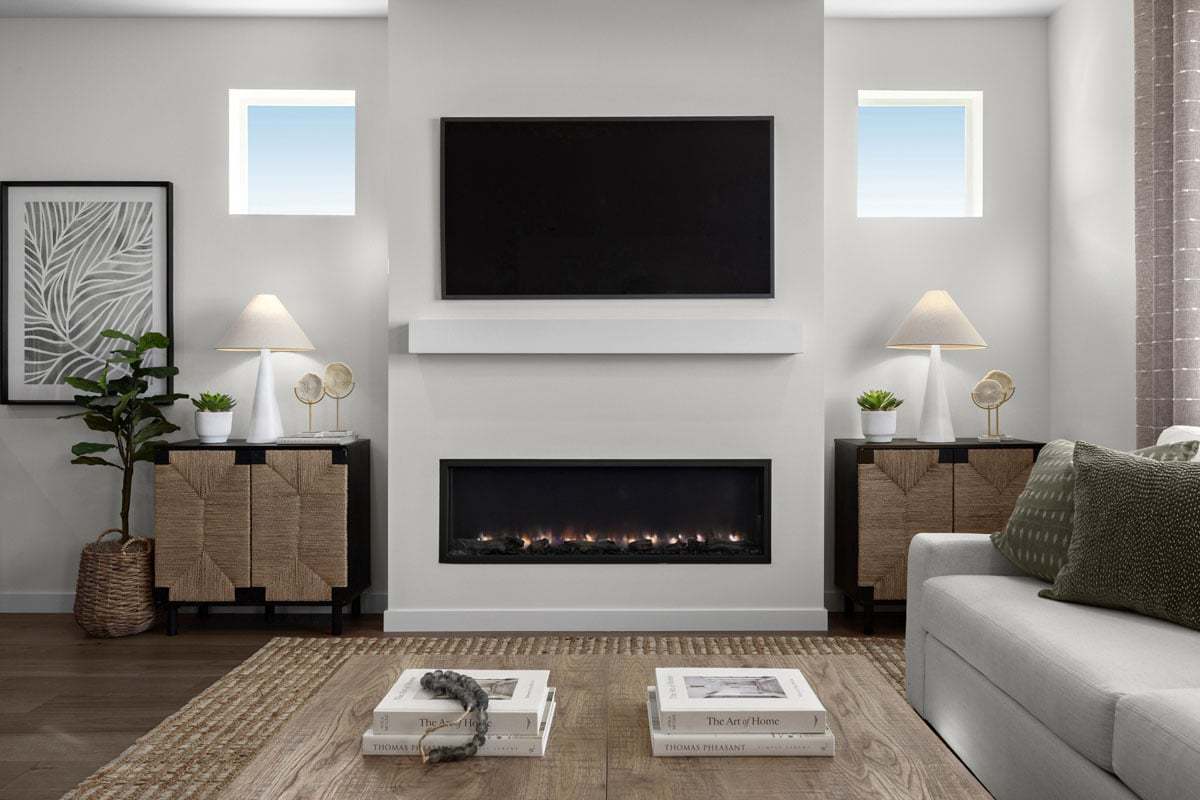 Plan 1860 Modeled - Electric fireplace at great room
