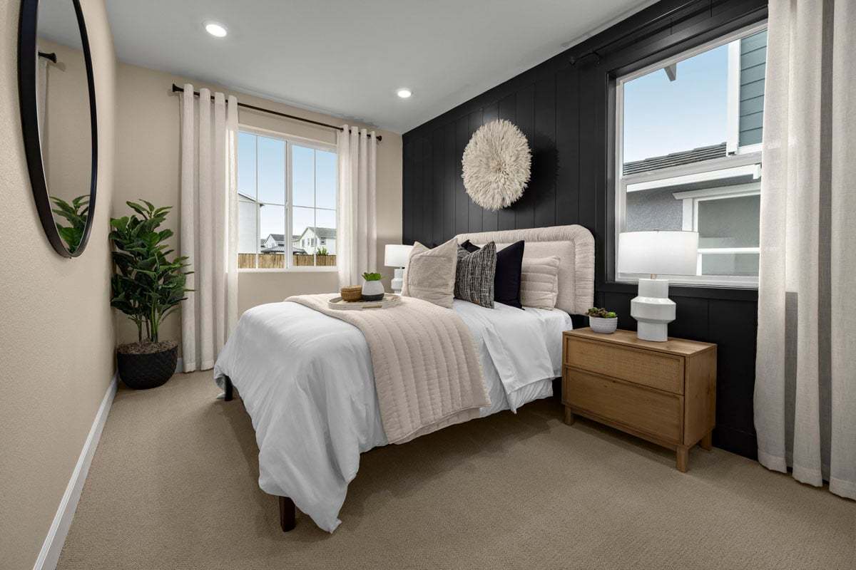 Plan 2190  Modeled - First-floor bedroom and bath