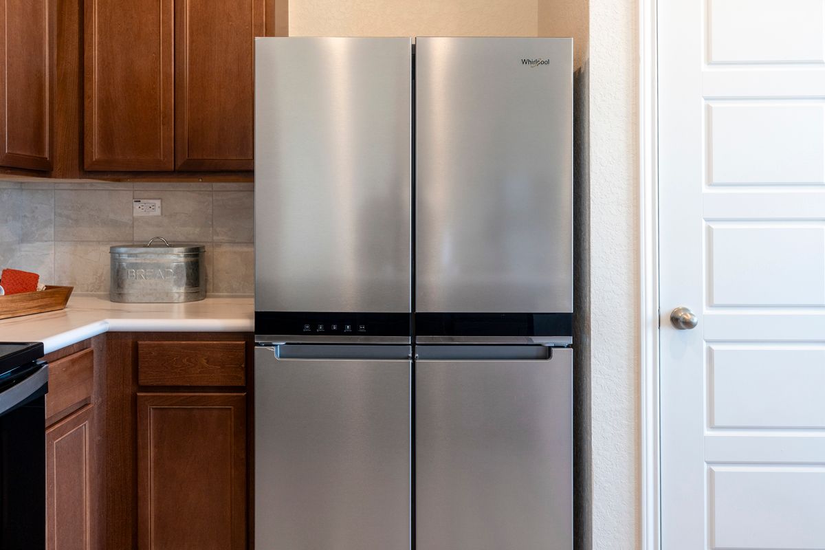 Plan 1271 Modeled - Stainless steel side-by-side refrigerator