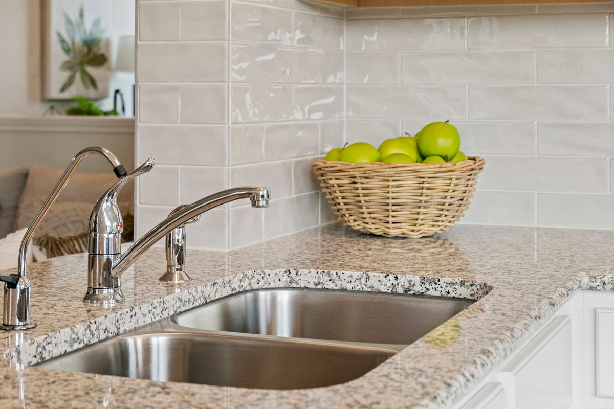 Plan 1523 - Granite kitchen countertops with undermount sink