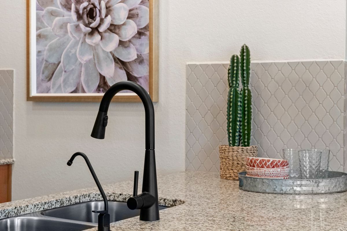 Plan 1416 - Matte black kitchen faucet