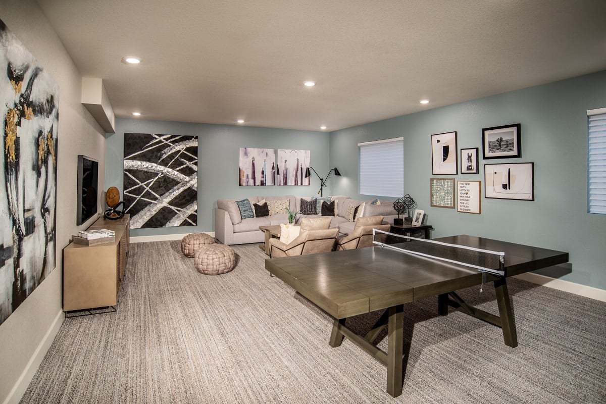 Plan 1382 Finished Rec Room in the Basement