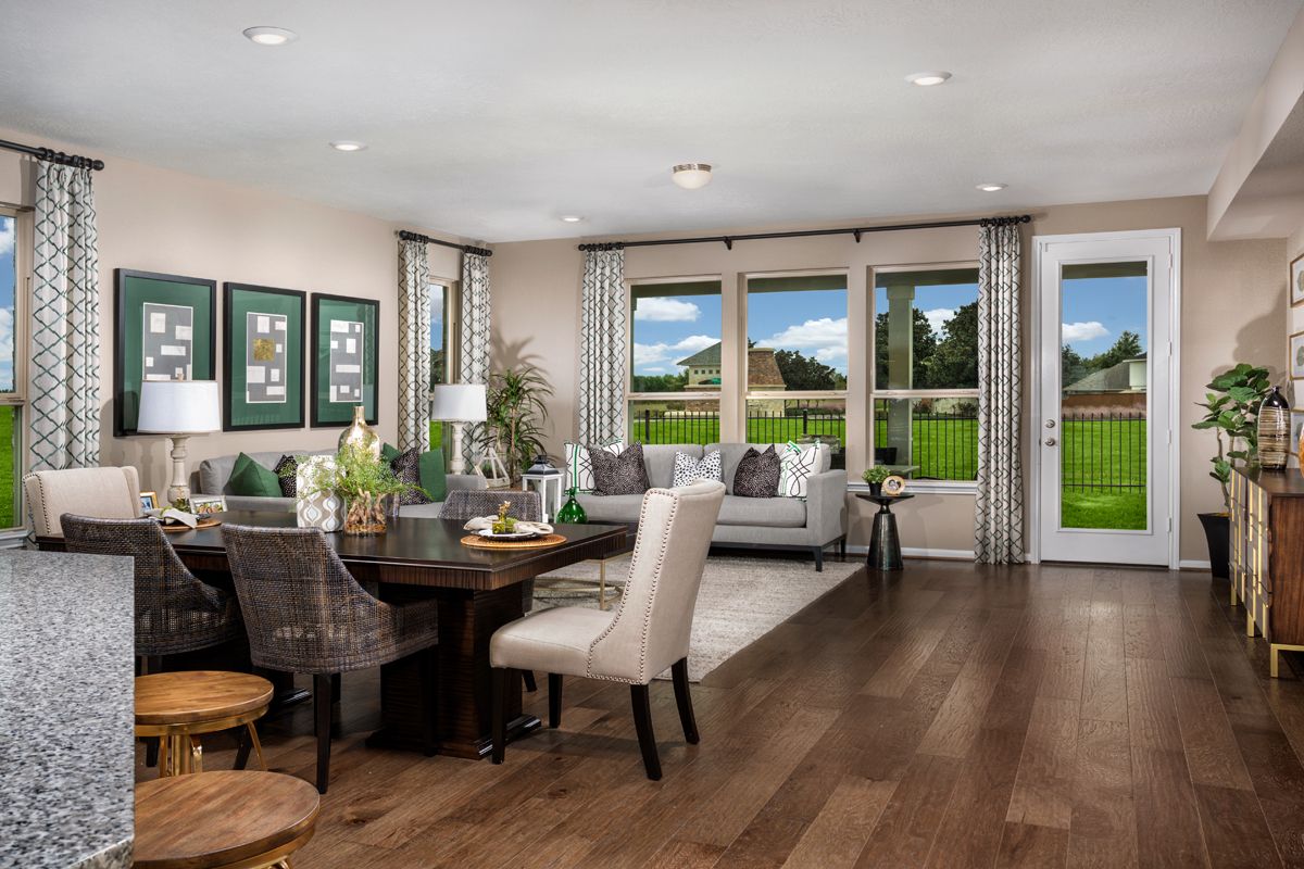 Plan 2130 Great Room as modeled at Bryan Crossing