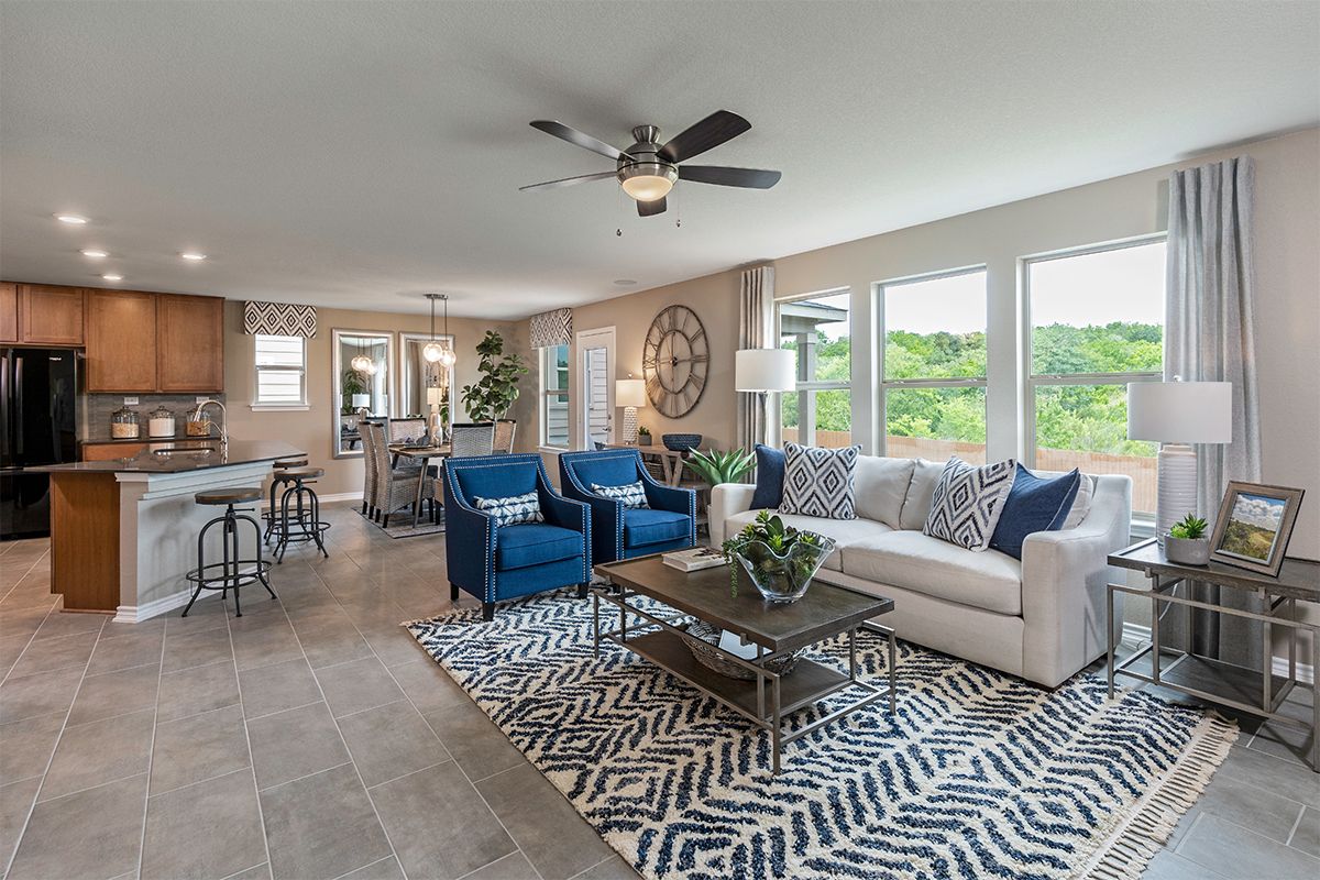 Plan 2411 - Plan 2411 Great Room as modeled at Champions Landing