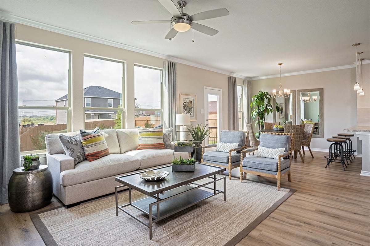 Plan 1780 - Plan 1780 Great Room as modeled at The Overlook at Medio Creek