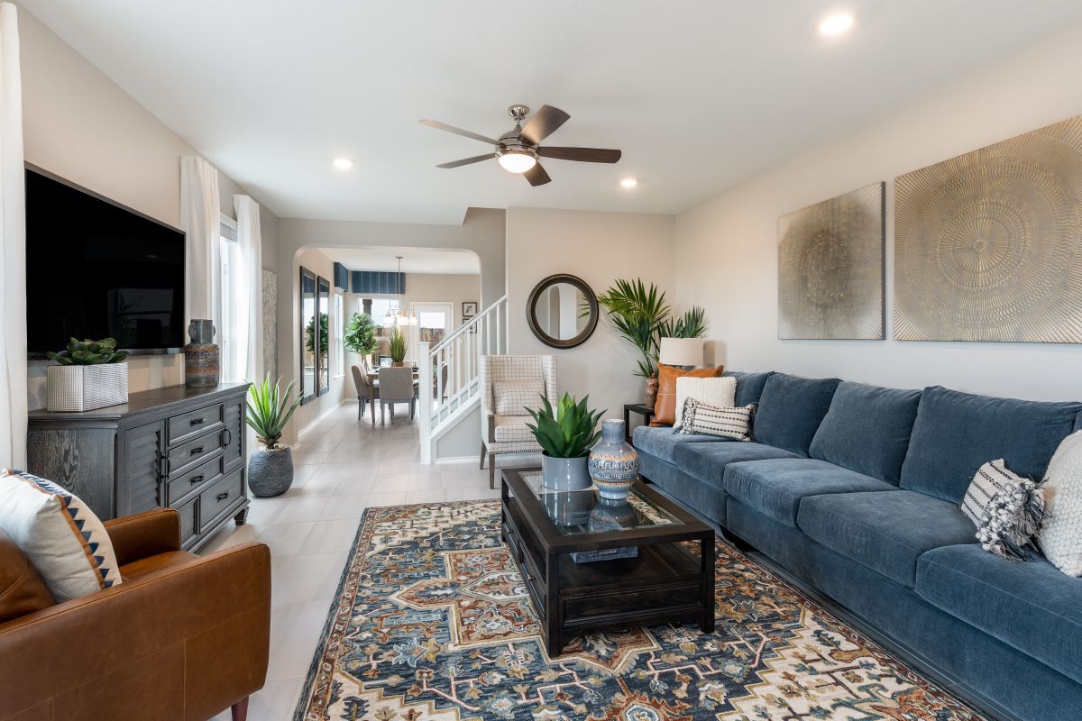 Plan 2509 - Plan 2509 Great Room as modeled at Berry Springs