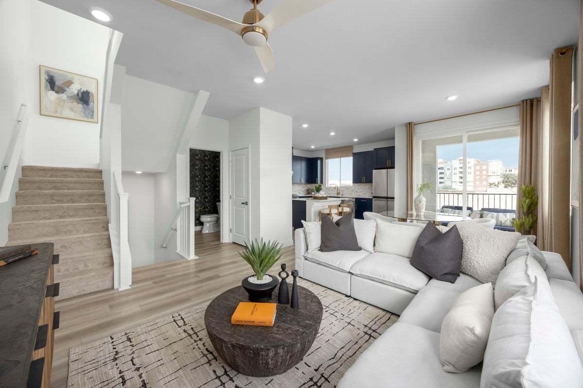 Plan 1201 End Unit Modeled - Great room