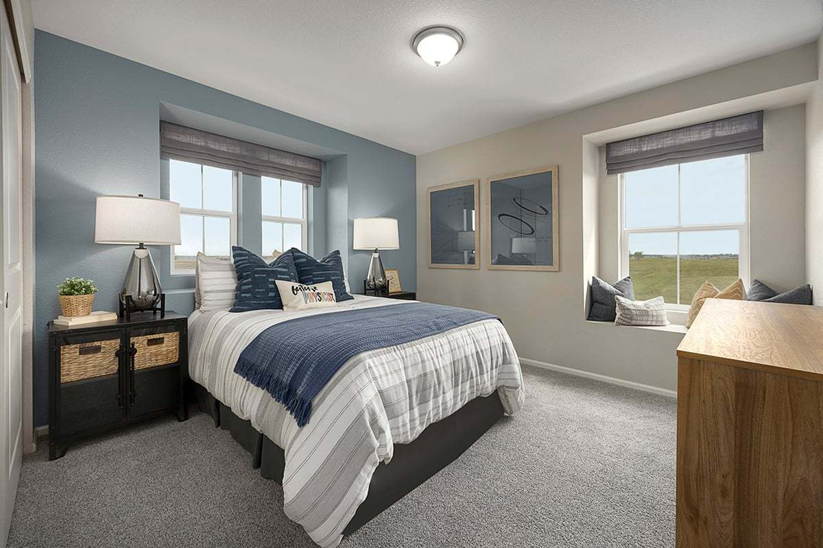 Low-VOC carpeting at bedrooms
