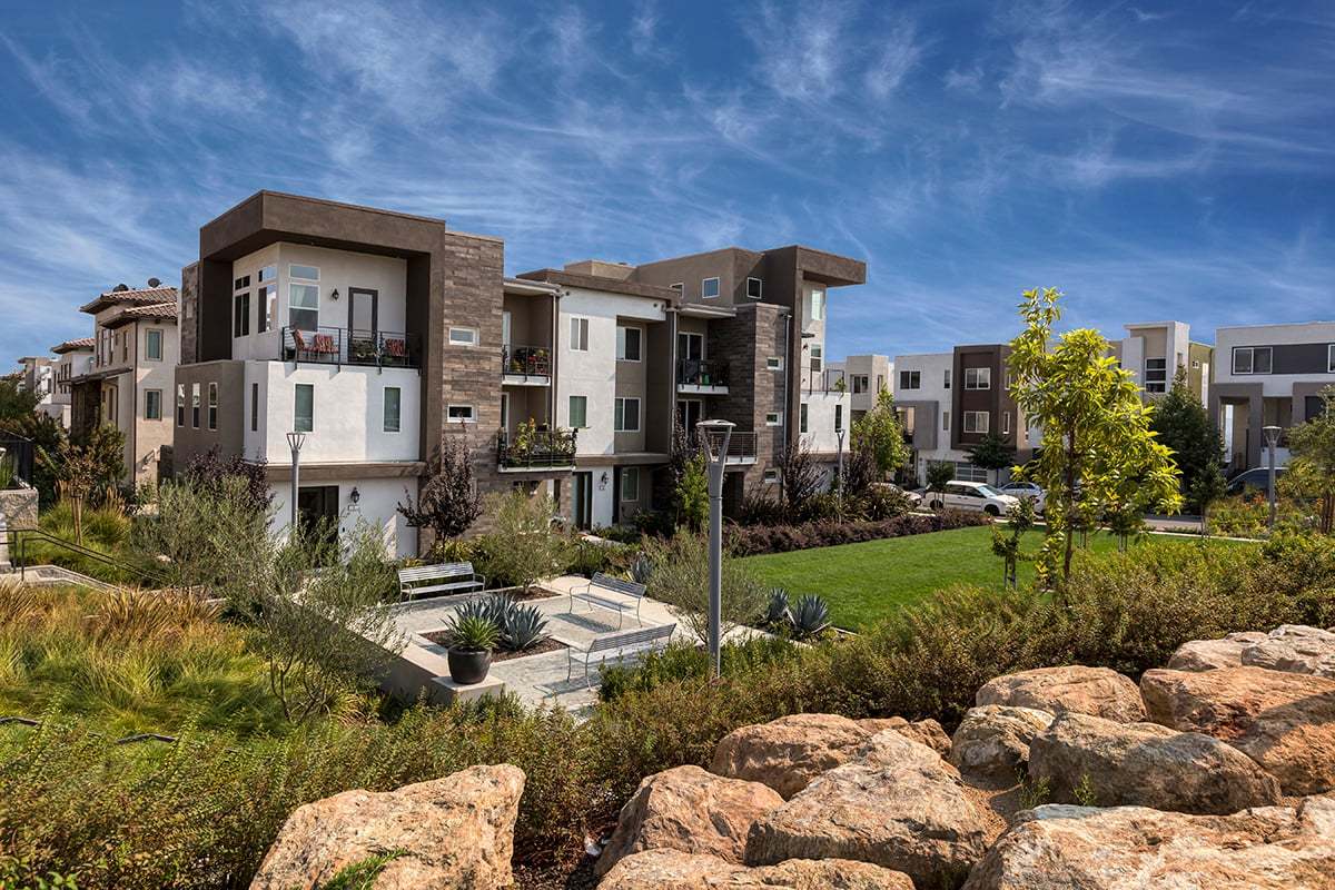 Community picnic and seating areas