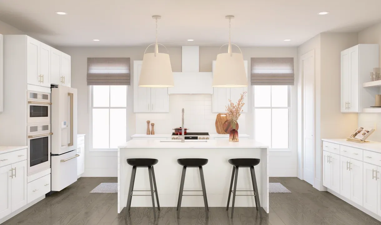 Kitchen with pendant lighting
