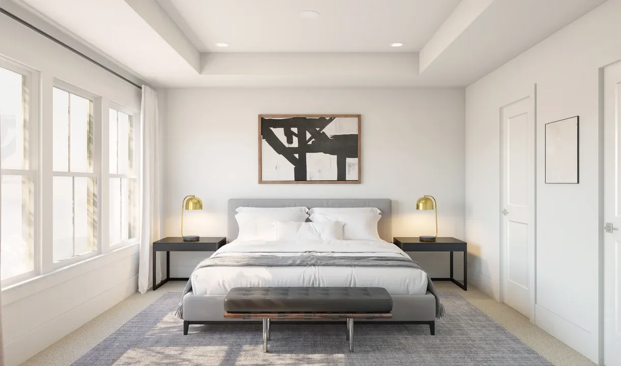 Primary suite with tray ceiling