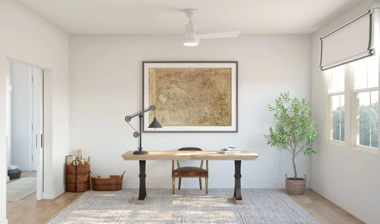 Home office with barn door