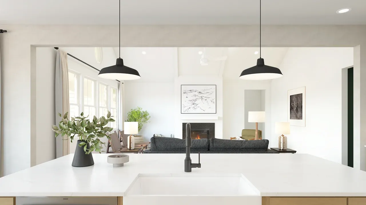 Kitchen overlooking great room