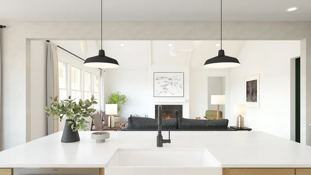 Kitchen overlooking great room