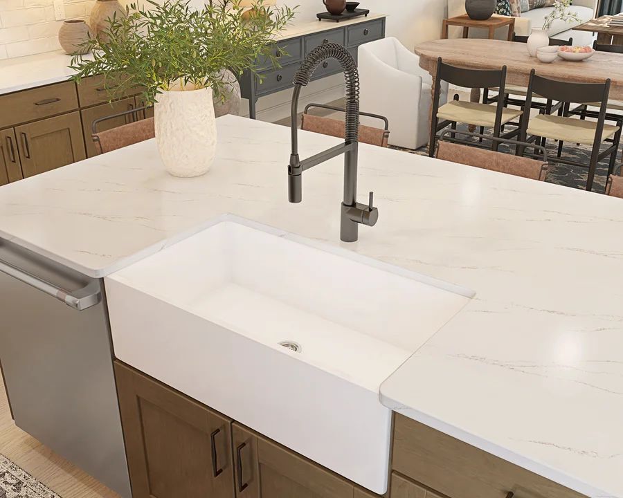Kitchen with Farmhouse apron front sink