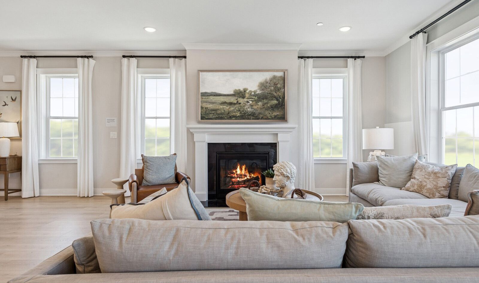 Great room with large windows