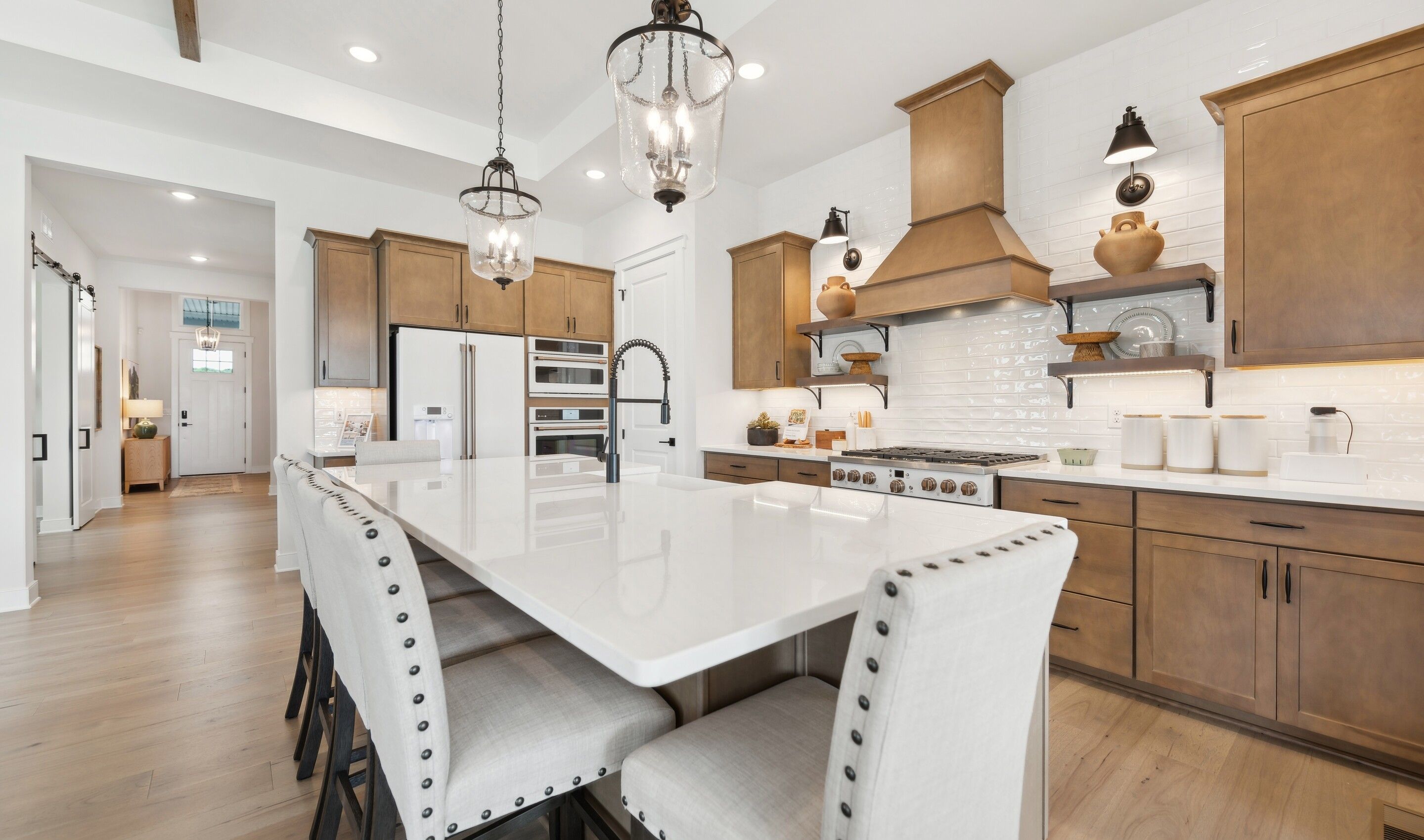 Kitchen with floating shelves