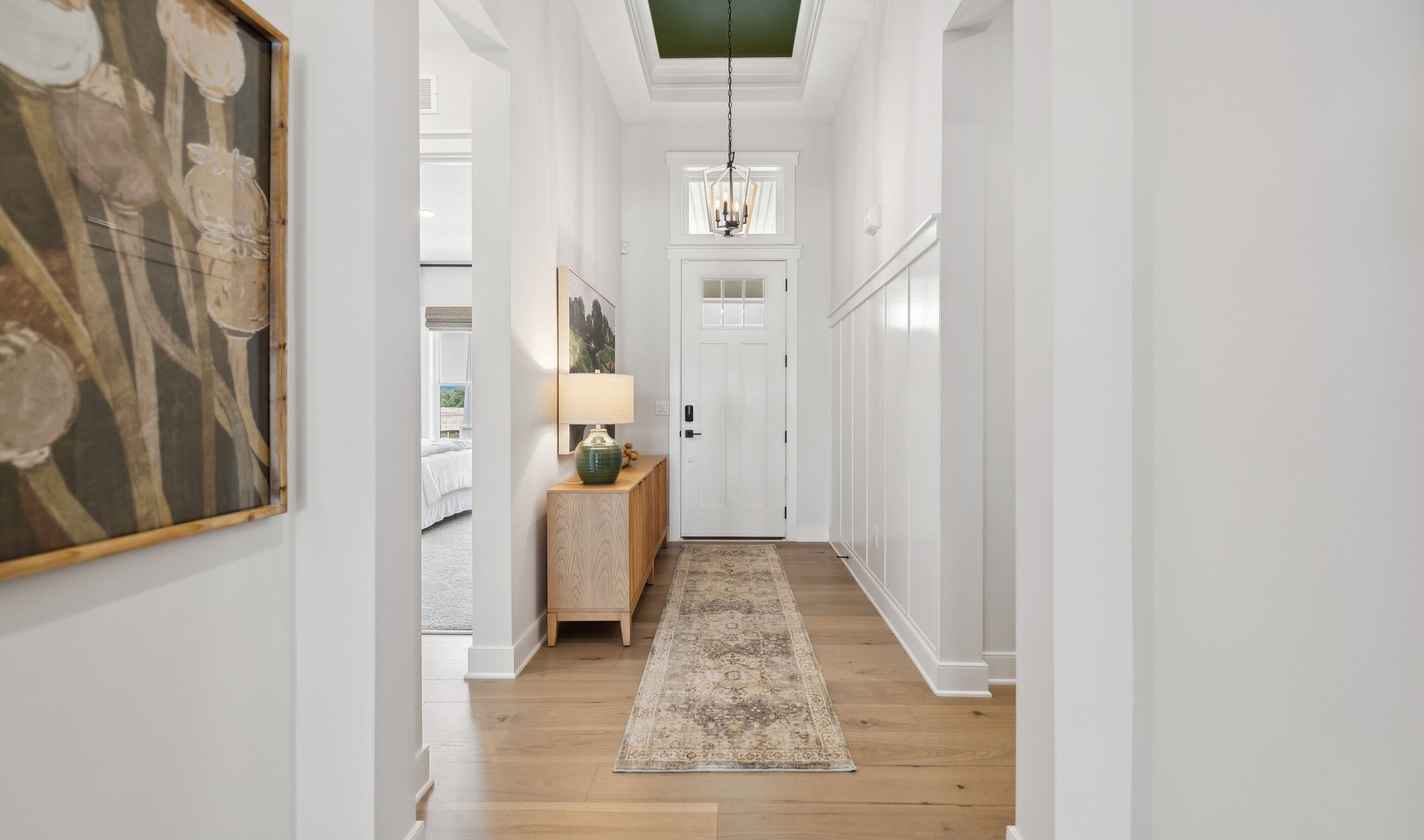 Foyer with decorative feature wall