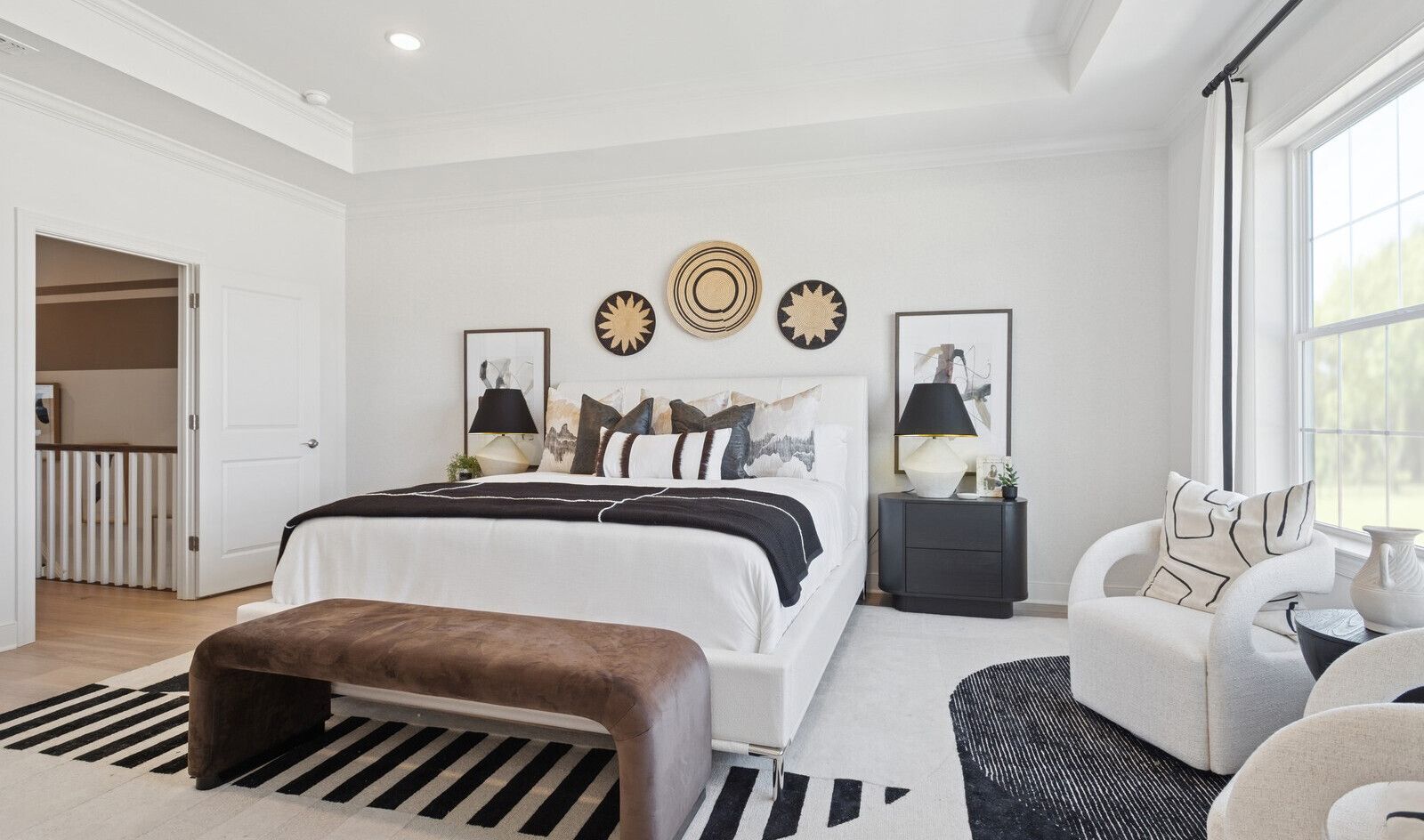 Primary suite with plush carpet
