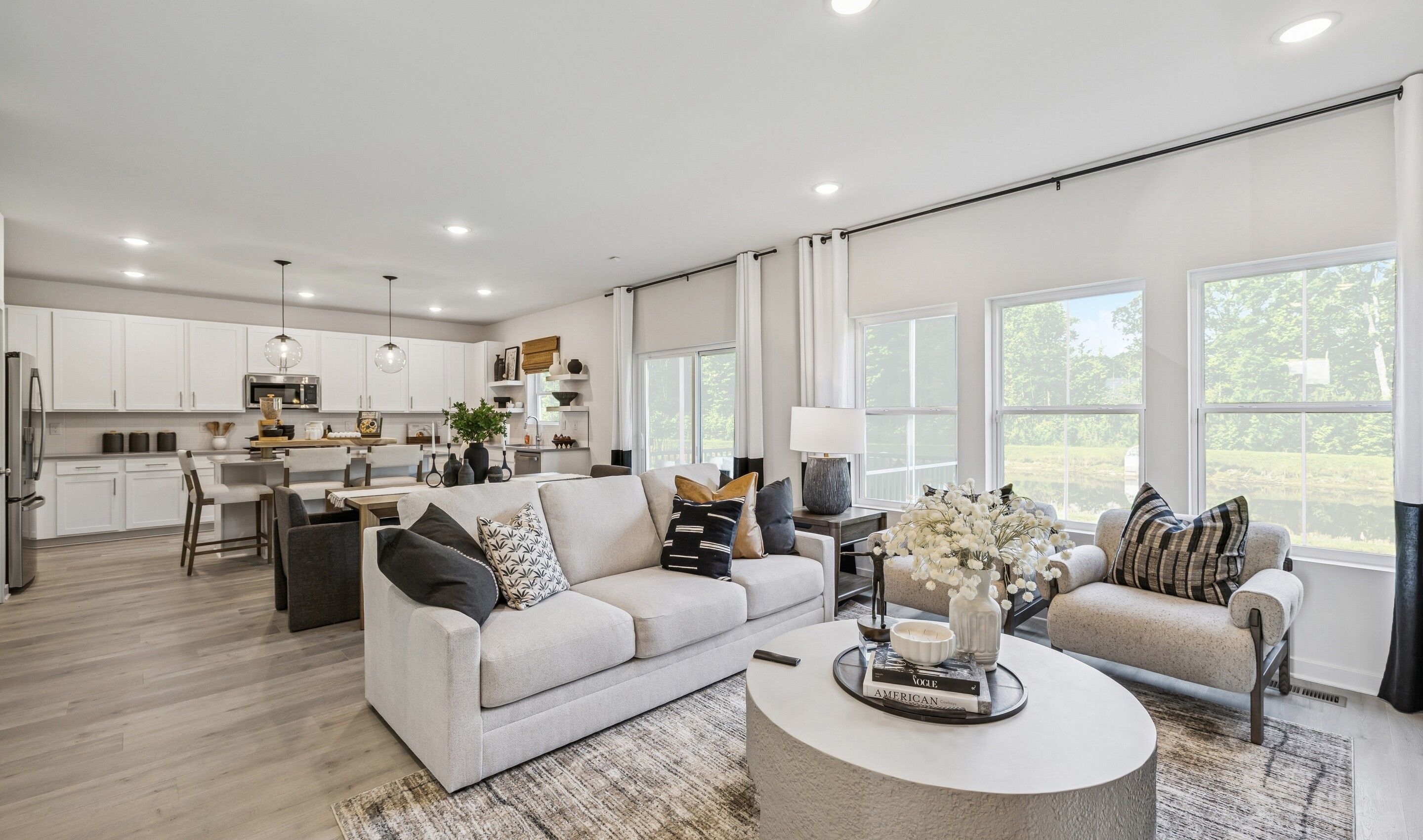 Great Room with LED low-profile lighting