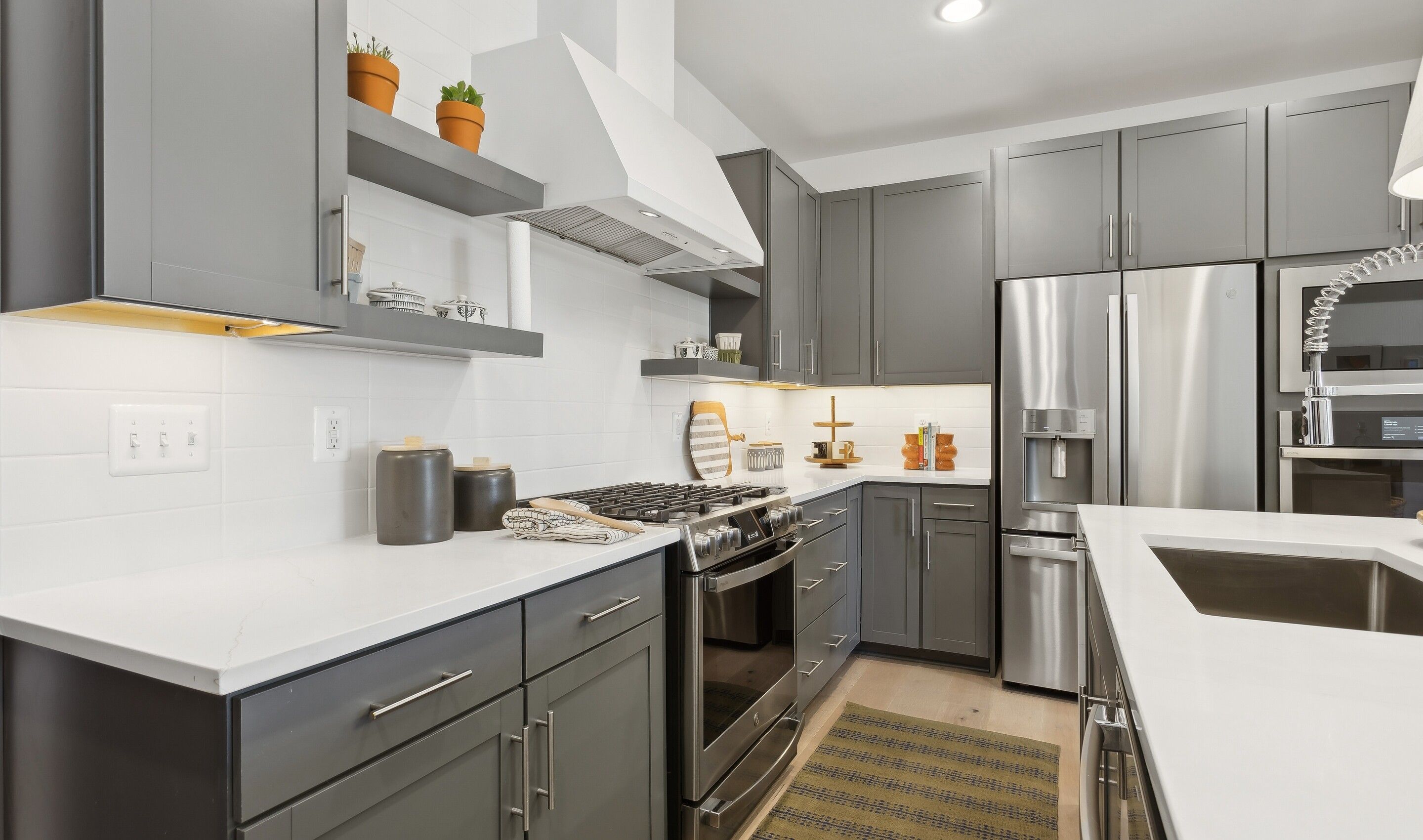 Kitchen with open shelving