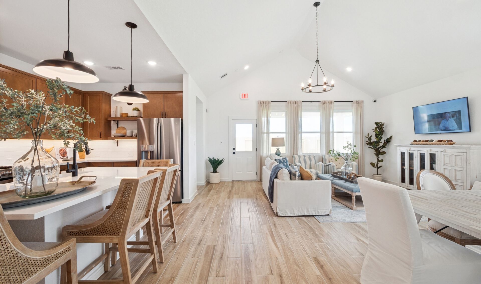 Open concept living spaces