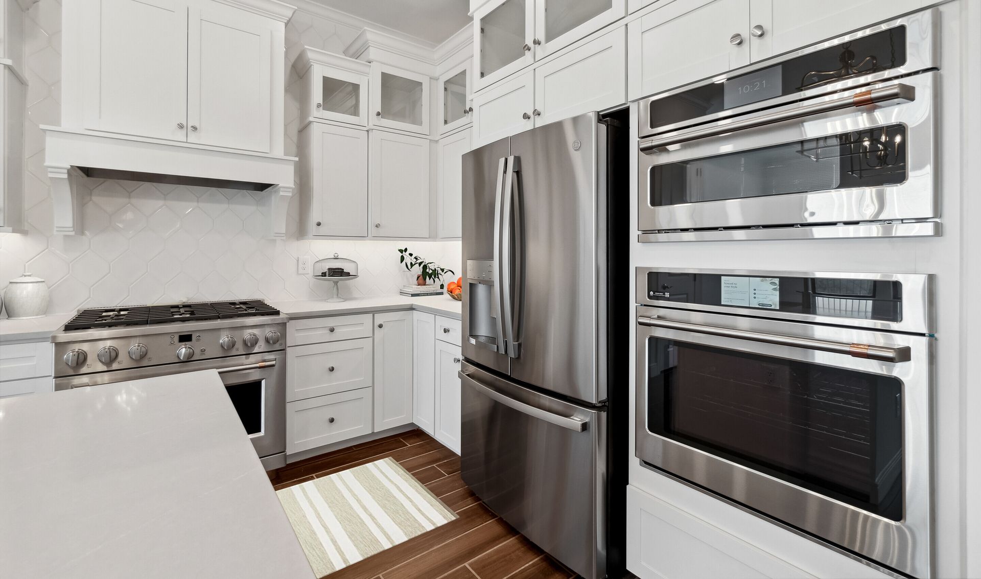 Kitchen with stainless steel appliances