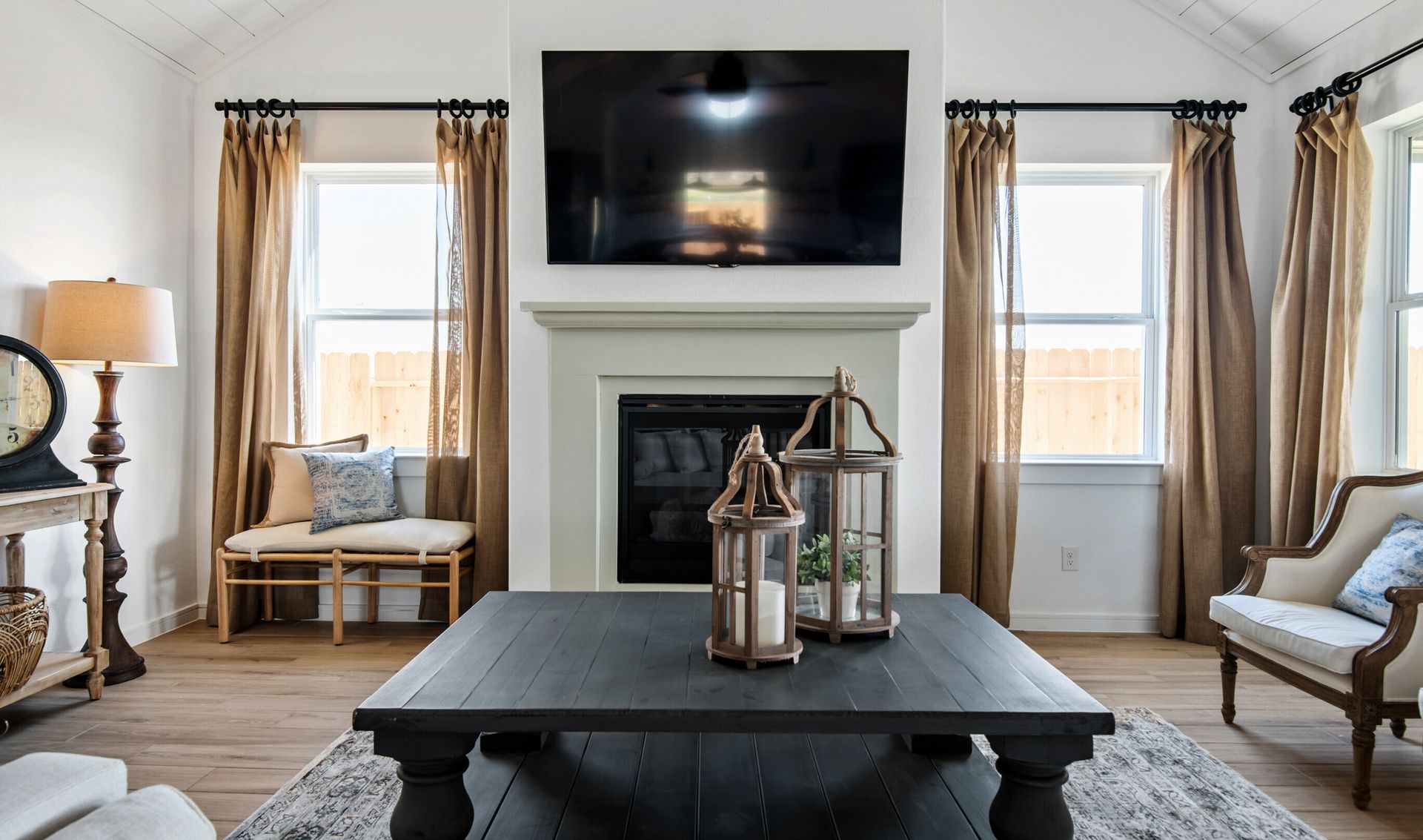 Great room with fireplace