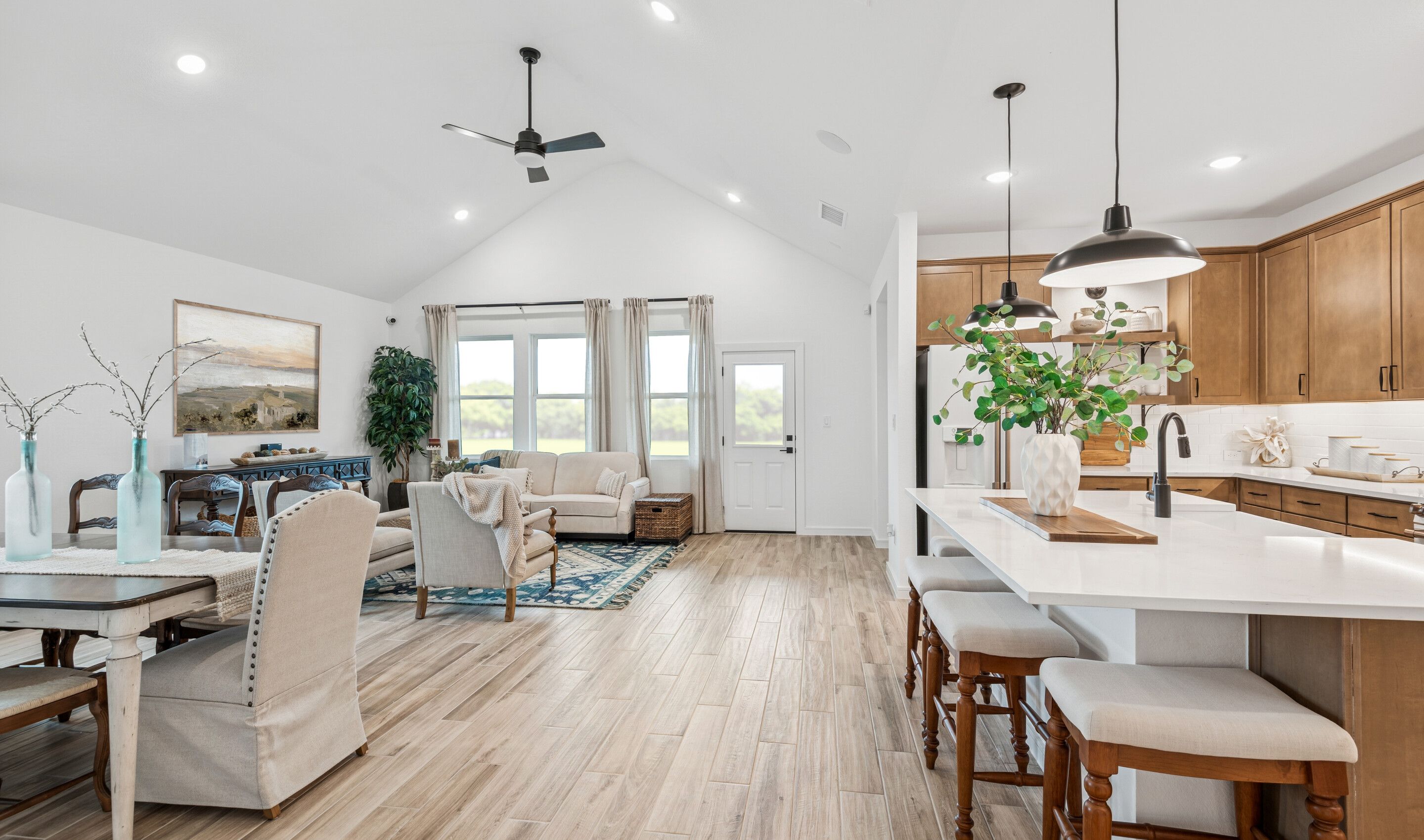 Open concept living spaces
