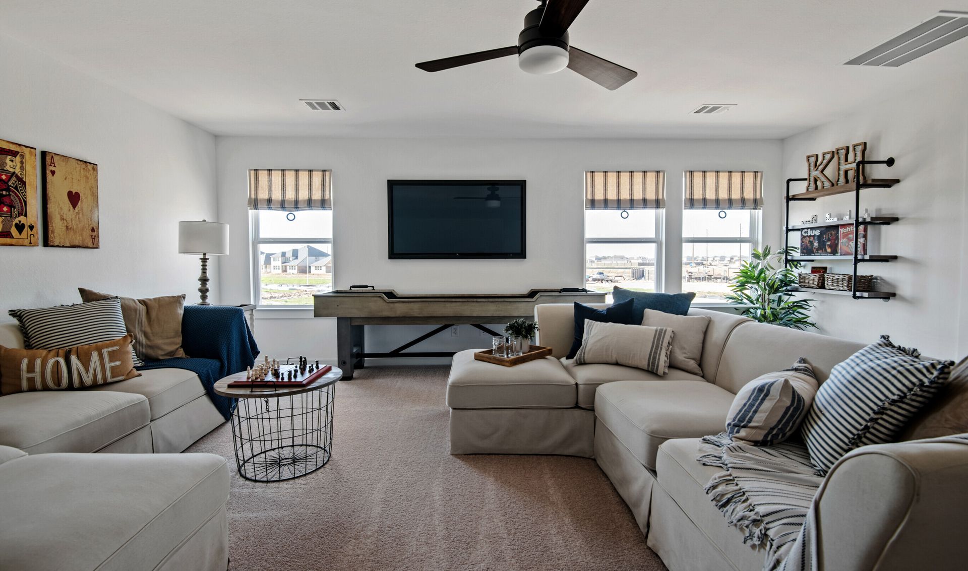 Loft with plush carpeting