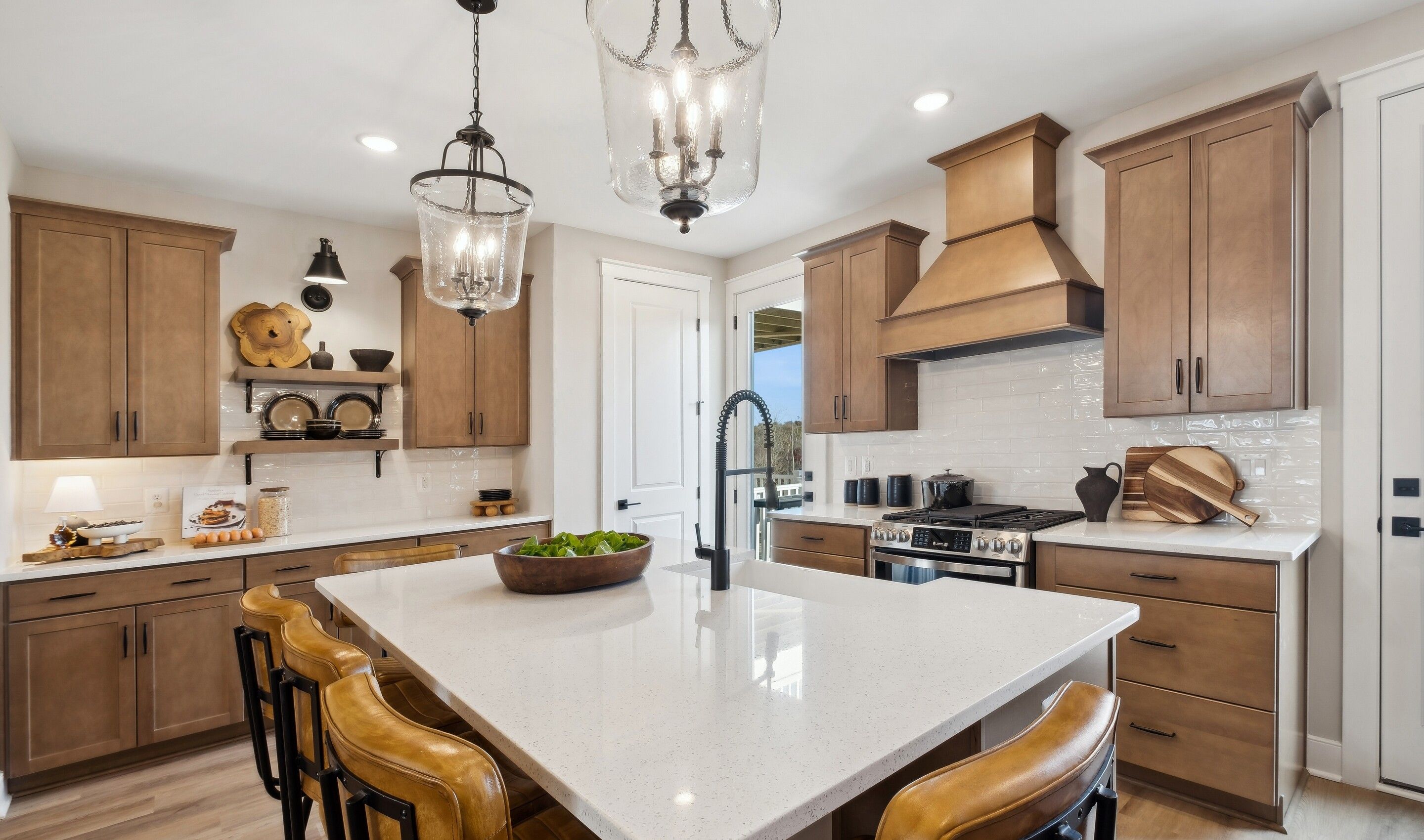 Kitchen with open shelving