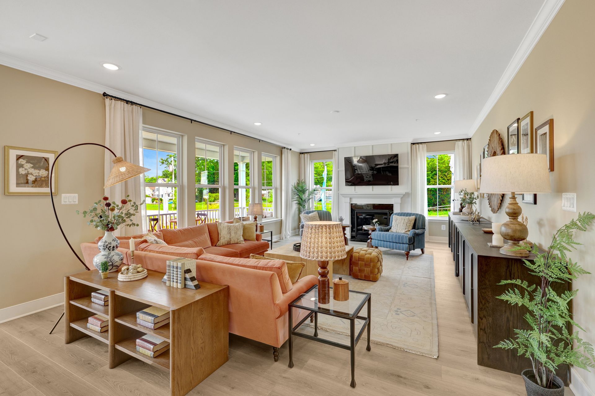Great room with ample windows