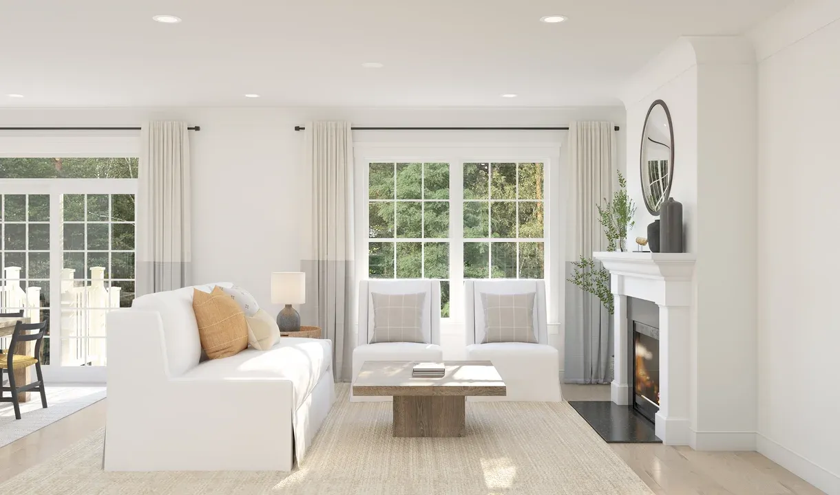 Great room with fireplace-Artist Rendering